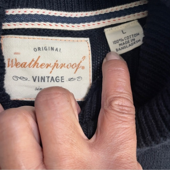 Weatherproof Vintage Men's Large Black Button Shawl Collar Holiday Sweater - Picture 5 of 10